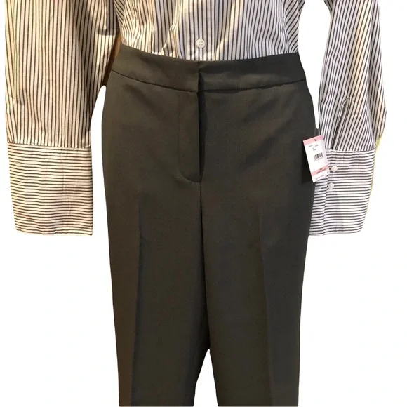 Kasper Crepe Slim Cut Pants. Charcoal. Size 10 NWT - Picture 2 of 3